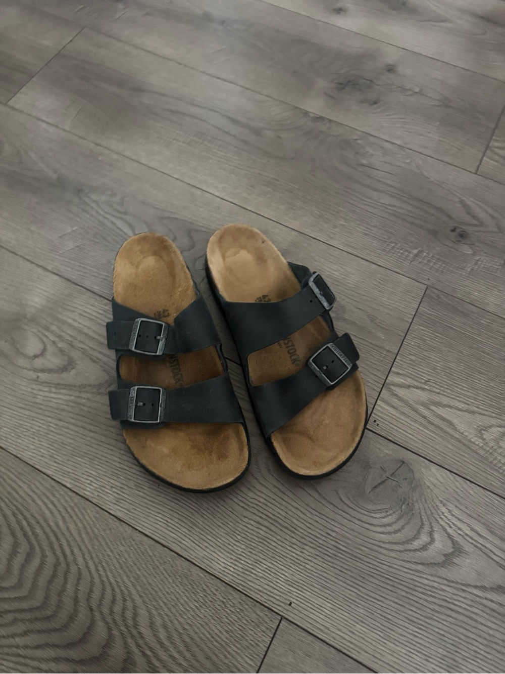 Birkenstock Men's Black Two-Strap Sandals Size US10